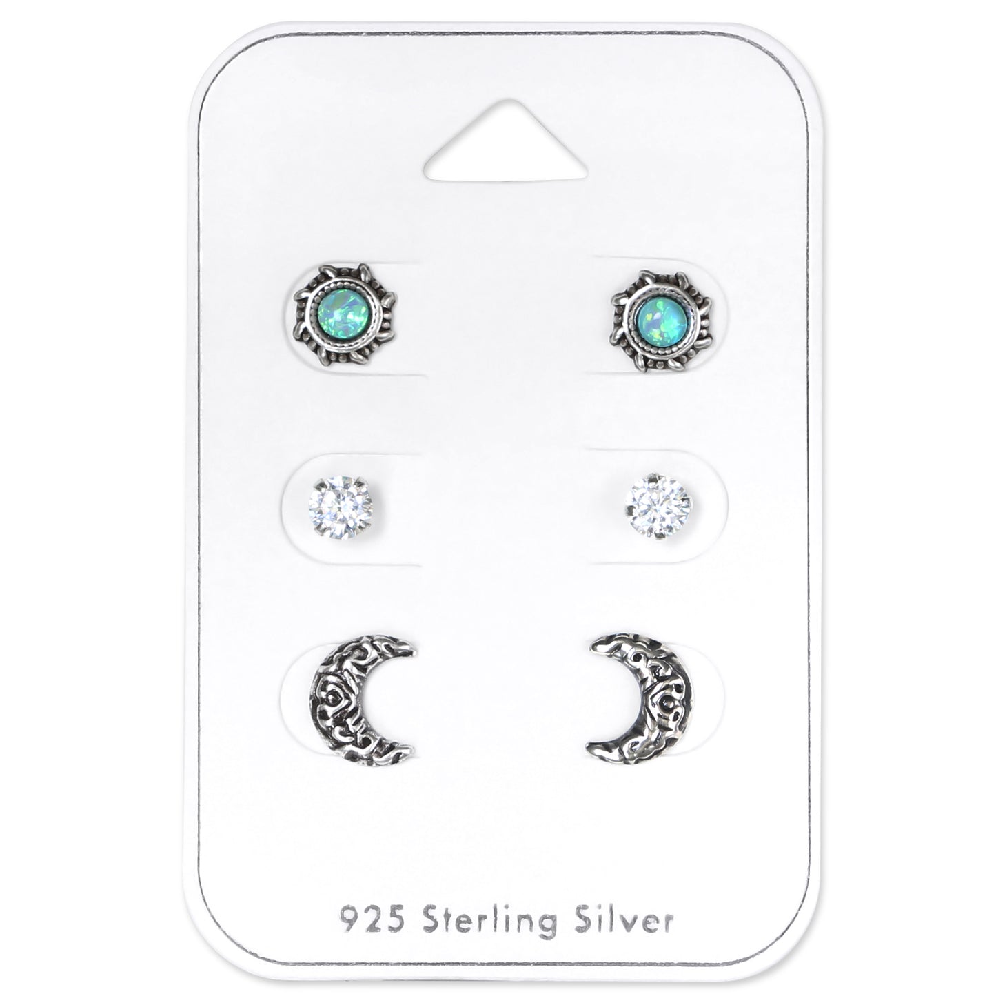 Sky Earrings Set - Sun, Moon & Stars Sterling Silver Pack