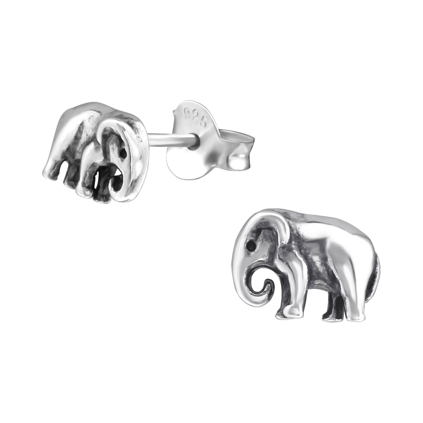 Sterling Silver Elephant Earrings