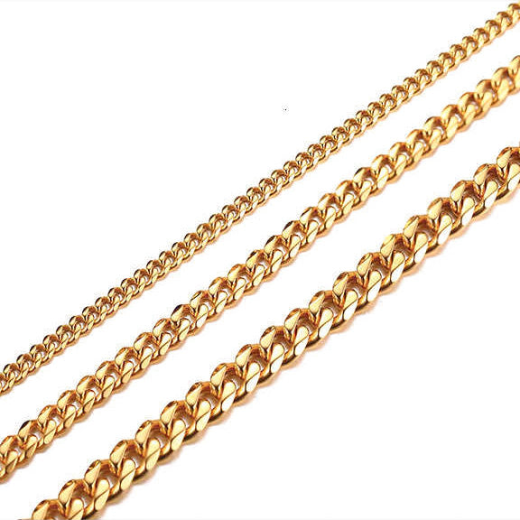 Gold Cuban Link Chain Necklace, Gold Jewellery for men and women unisex stainless steel