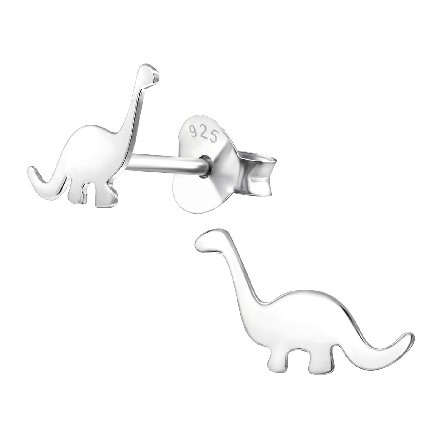 REAL SILVER Plated Dinosaur Studs - 925 Sterling Silver (Dinosaur)