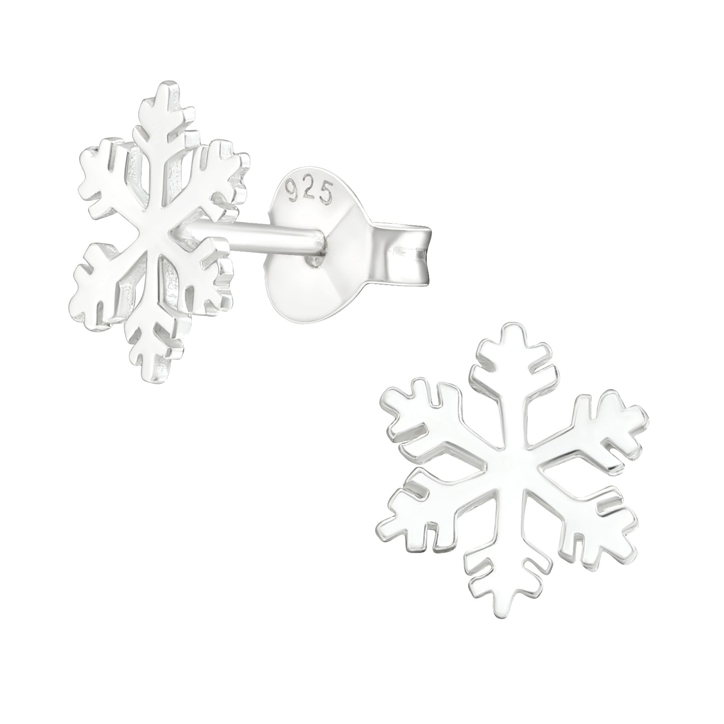 snowflake stud earrings silver