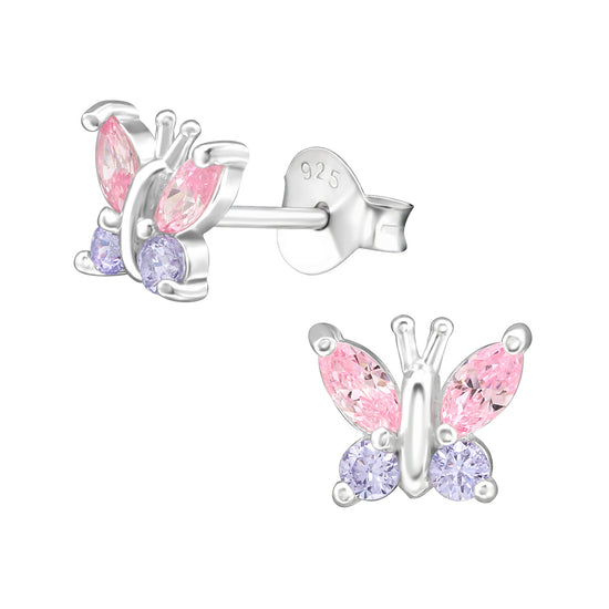 Cubic Zirconia Butterfly Earrings - Sterling Silver Jewellery