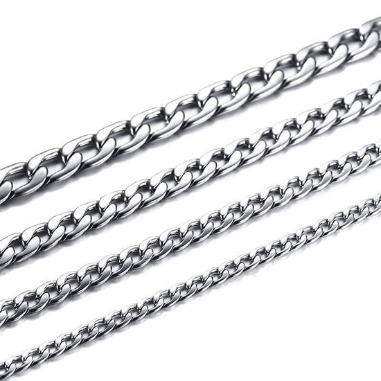 6mm Silver Cuban Link Chain (50cm)- Stainless Steel