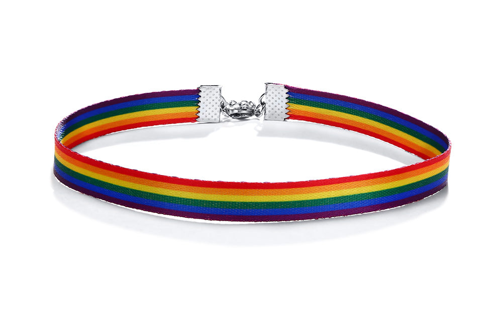 GAY PRIDE RAINBOW CHOKER NECKLACE