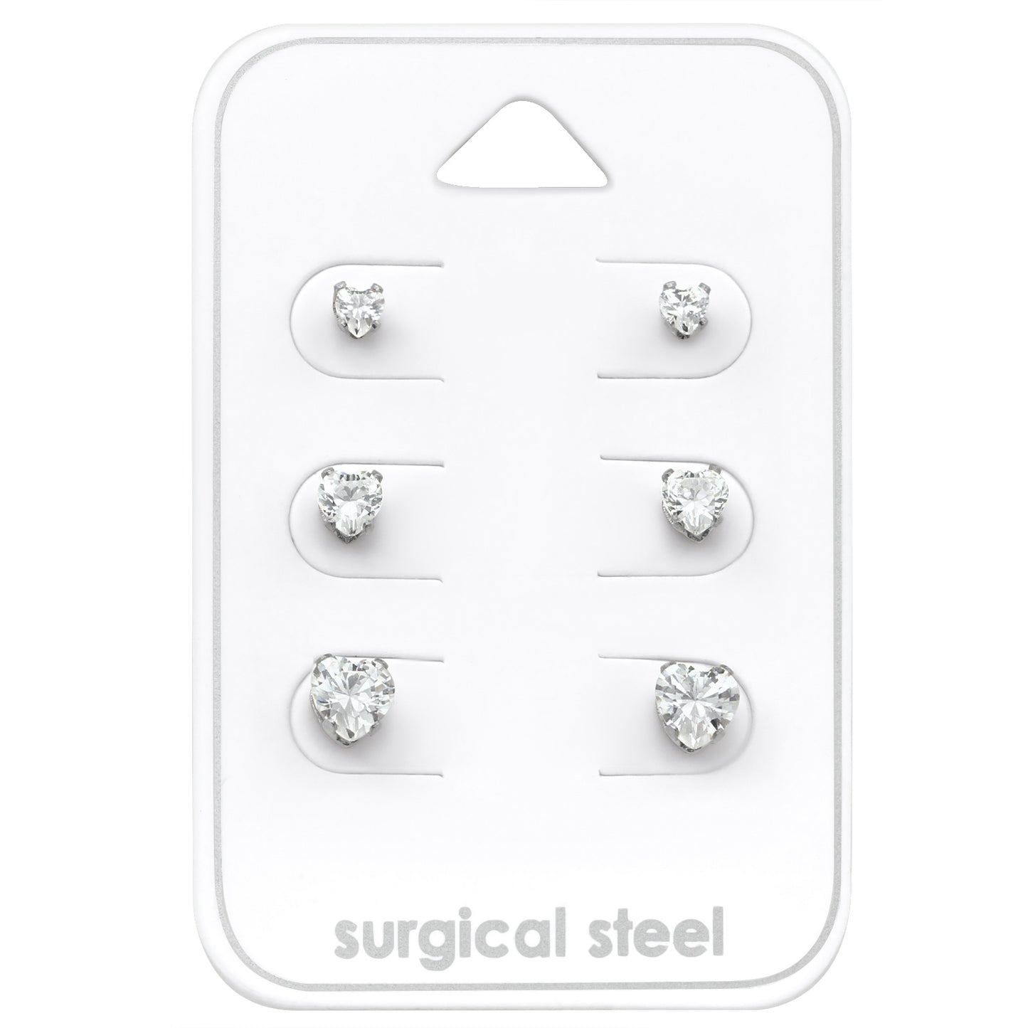 Surgical Steel Earrings for Sensitive Ears (silver) - Set of 3