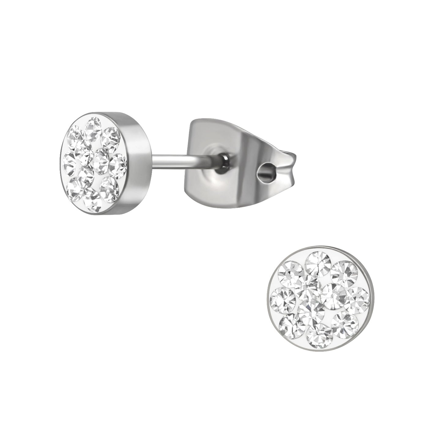 5MM Titanium Studs with Diamonte Crystals