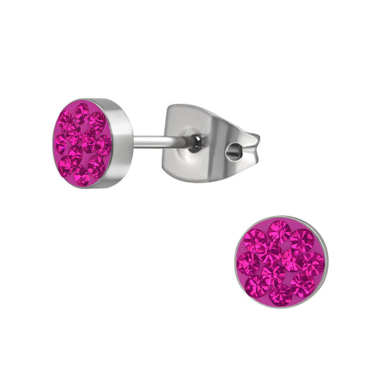 5MM Titanium Studs with Diamonte Crystals