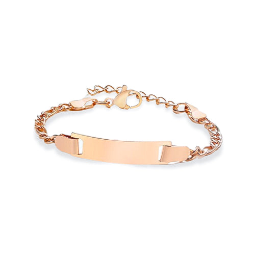 Baby's Engravable ID Bracelet in Rose Gold - Stainless Steel Children's Bracelet