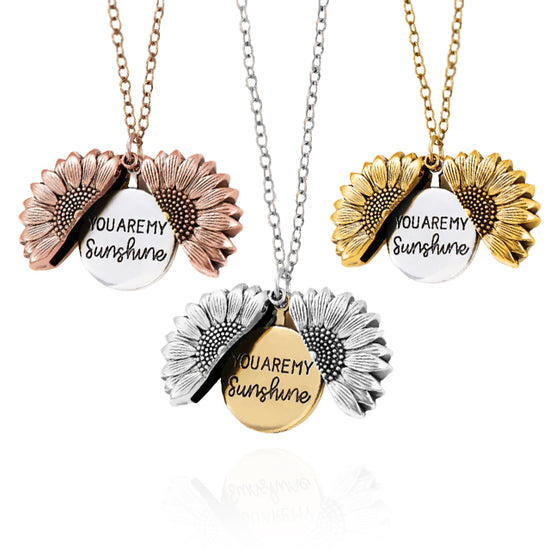 "You are my Sunshine" - Sunflower Open Locket Necklace