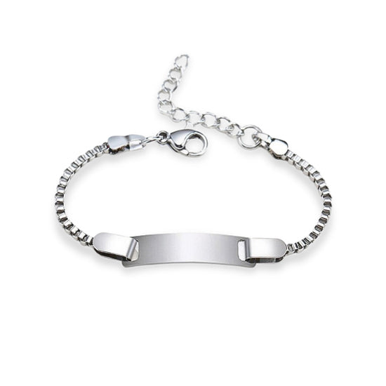 Baby's Engravable ID Bracelet in Silver - Stainless Steel Children's Bracelet