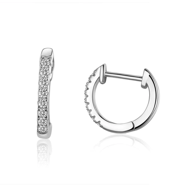 sparkling silver hoops huggies